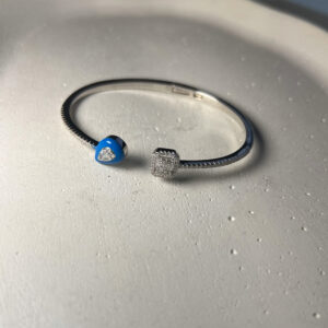 Turquoise blue and square cuff bracelet