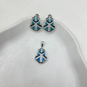 Diamond with Rectangles Pendant Set