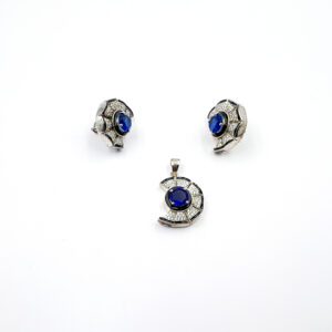 Blue Pendant Earring Set