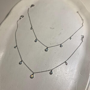 Elegant silver drop anklet